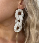 Chunky Pearl Chain Earring (case pack of 2) - wholesale