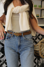 Twisted Buckle Belt - brown - wholesale