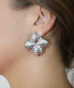 Rippled Petal Studs- silver