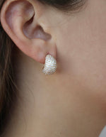 Pave Half Moon Earrings