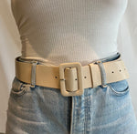 Rectangular Buckle Belt - Tan