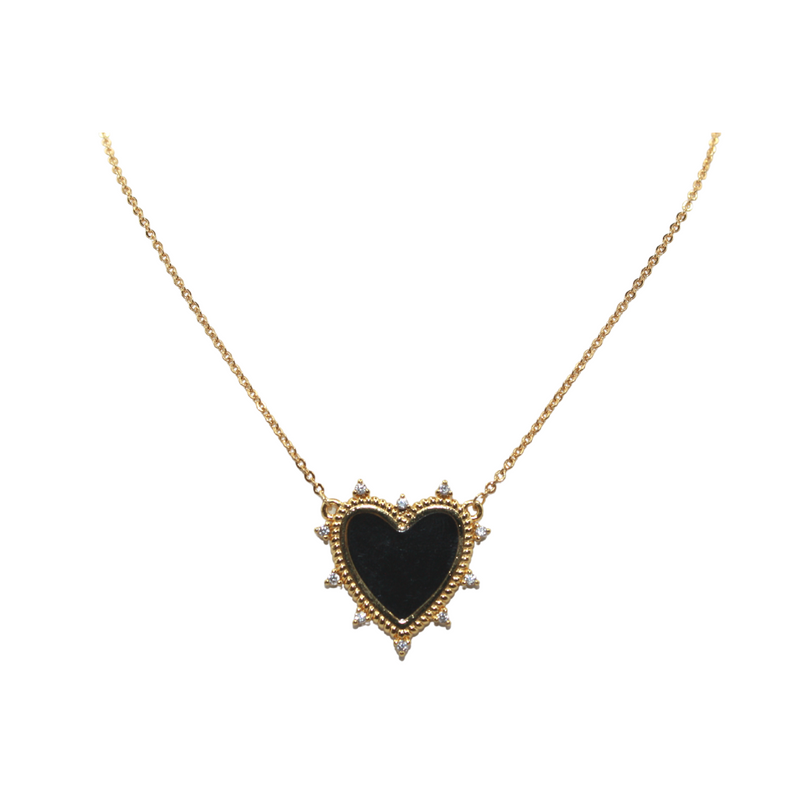 Black Heart Pendant Necklace