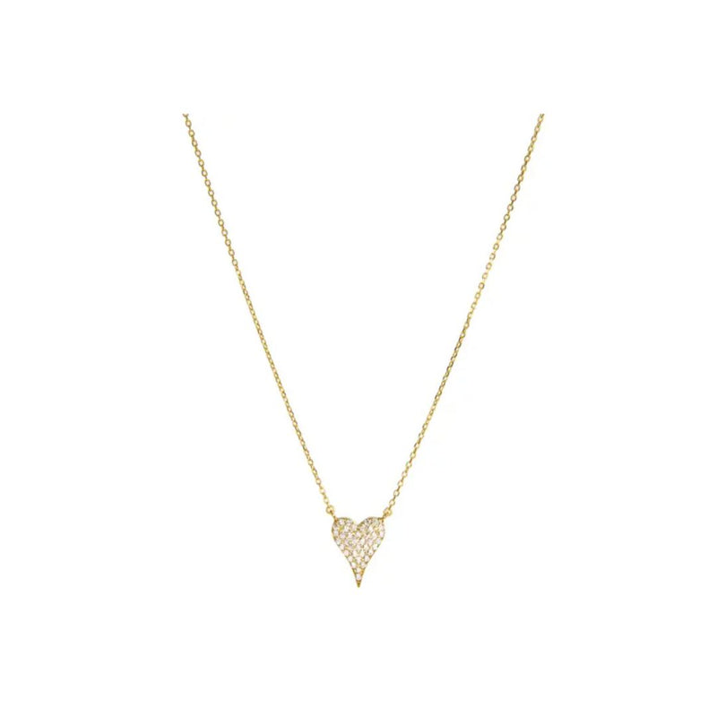 Micro Pave Heart Necklace