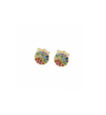 Pave Rainbow Round Studs