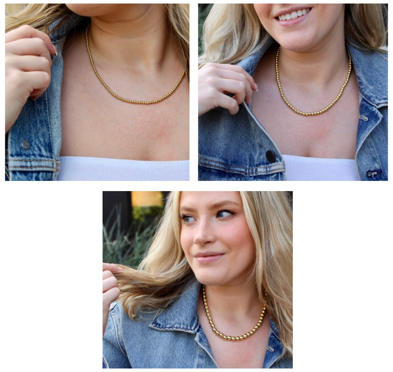 Gold Ball and Chain Necklace (sold individually)- more sizes