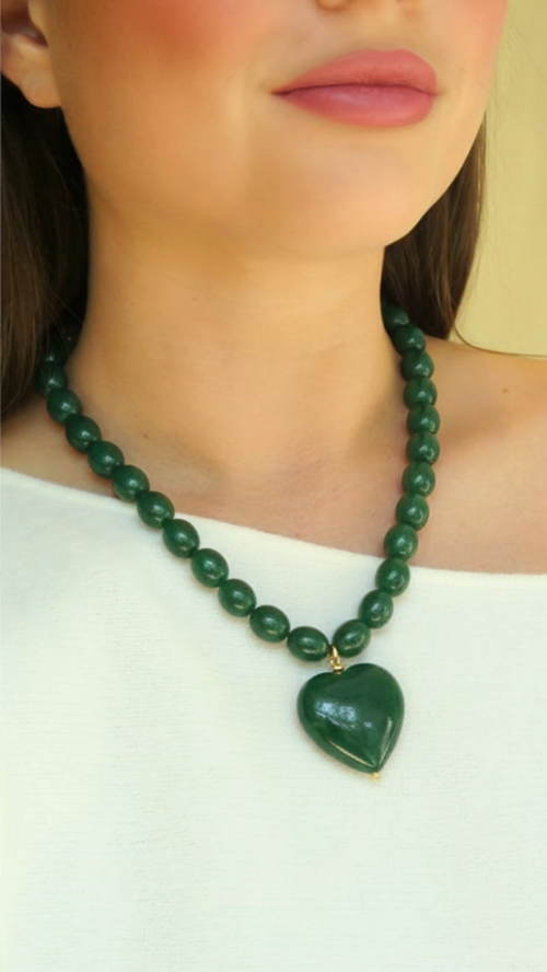 Amour Necklace - Forest Green