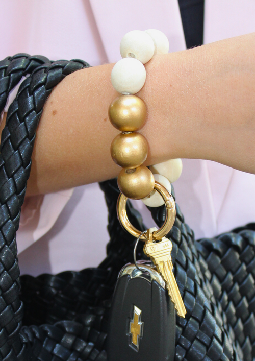 Ivory and Gold Keyring