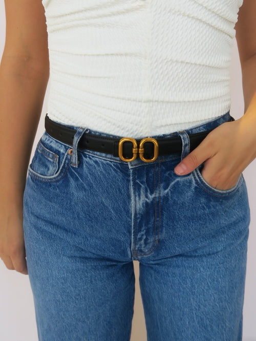 Double Oval Linked Belt - Black