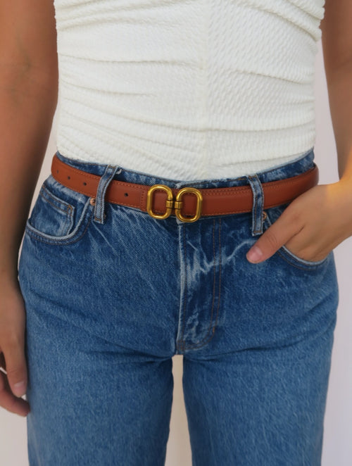 Double Oval Linked Belt - Saddle