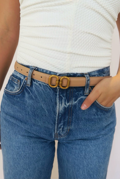 Double Oval Linked Belt - Tan