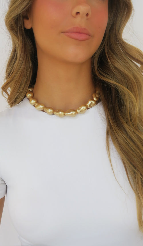 Ariel Pearl Collar - Champagne