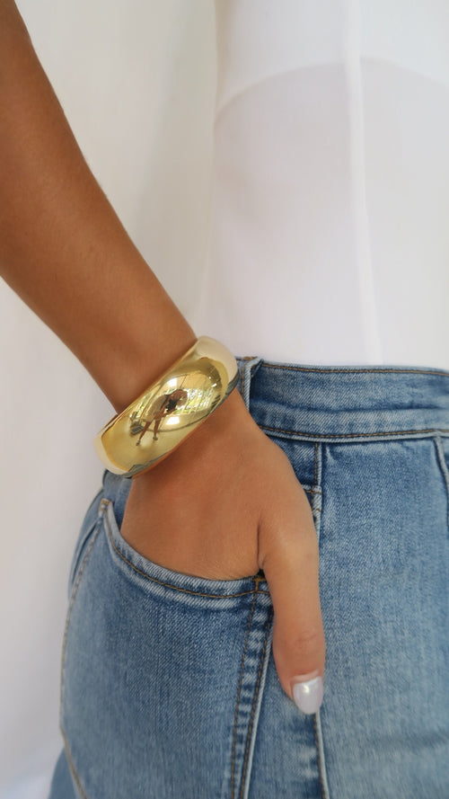 Rounded Gold Bangle - more sizes