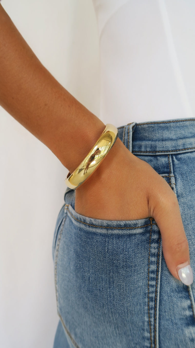 Rounded Gold Bangle - more sizes