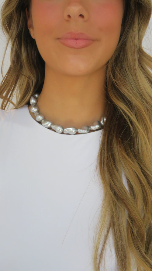 Ariel Pearl Collar - Silver