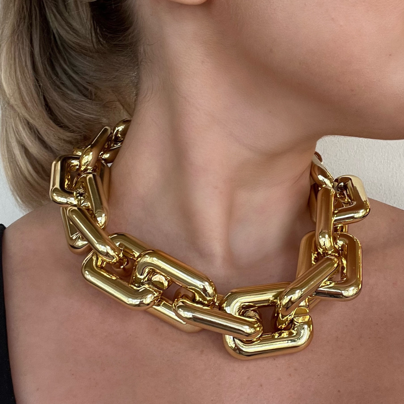 Jumbo Square Link Necklace