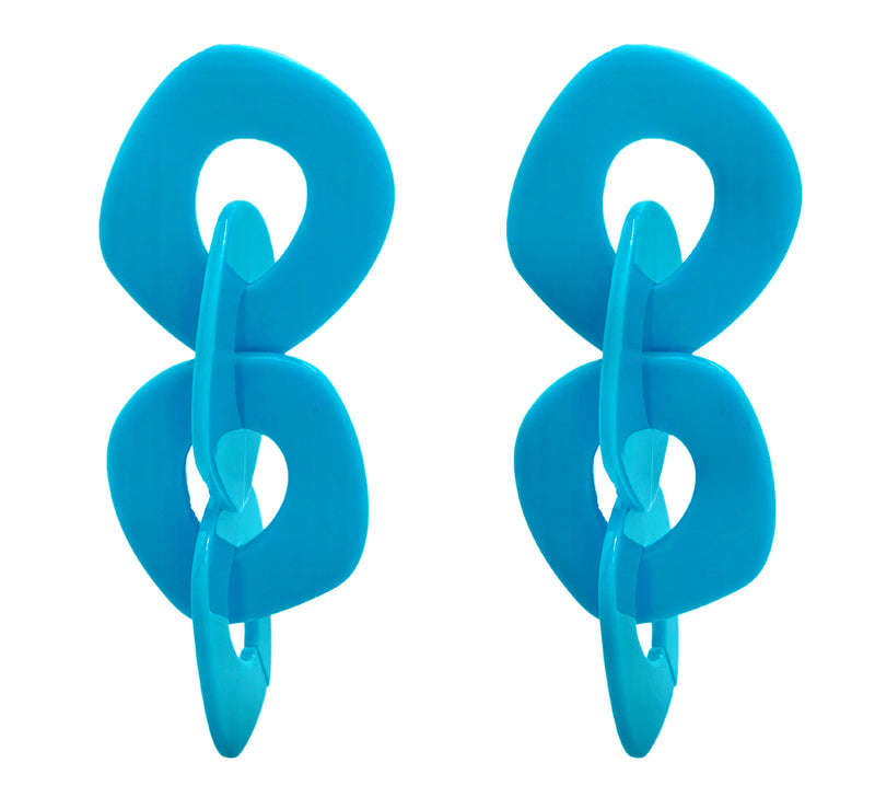 Link Drop Earring - Blue