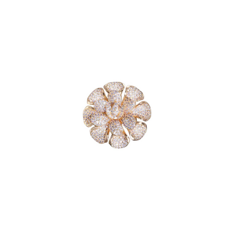 Blooming Pave Flower Ring - gold