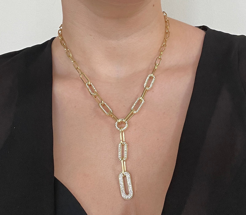 Bling Link Y Chain Necklace