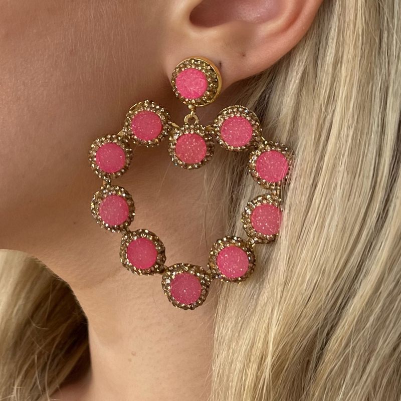 Druzy Heart Drops