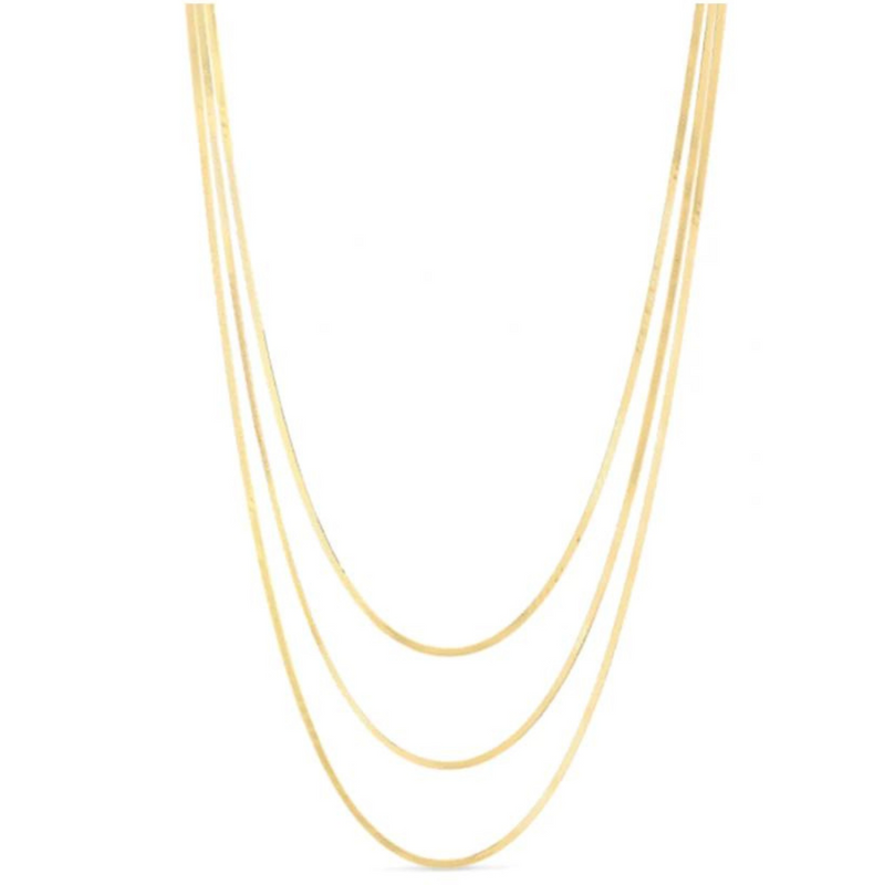 Triple Row Herringbone Necklace