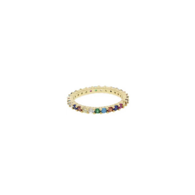 Faceted Rainbow Stone Band