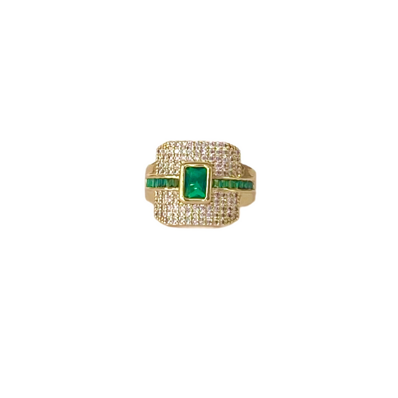 Amy Squared Ring - Green