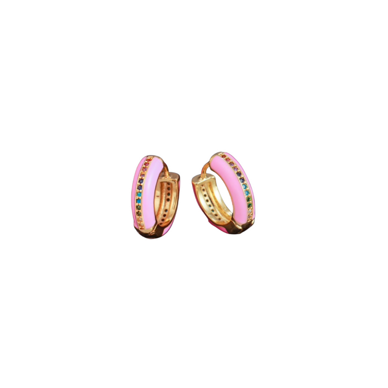 Riva Rainbow Enamel Hoops - more colors