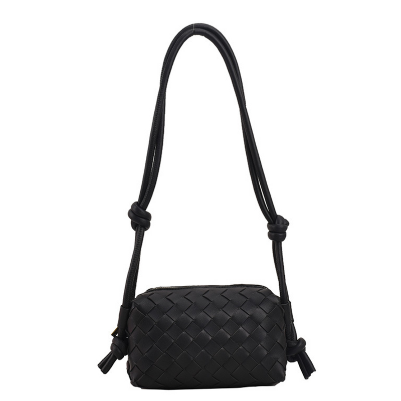 Braided Shoulder Bag - Black