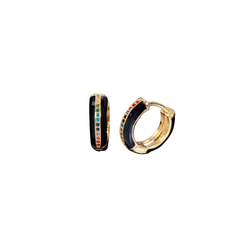 Riva Rainbow Enamel Hoops - more colors