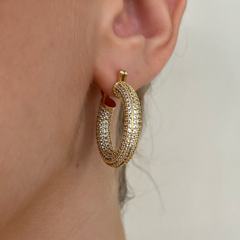 Pave Gold Hoop