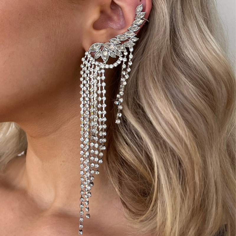 Dripping Stone Ear Crawler - Silver