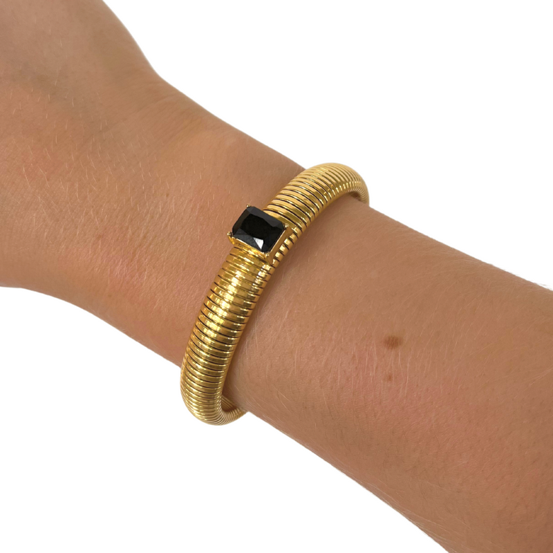 Jeweled Cobra Bracelet - Black