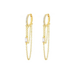Markley Double Chain Huggie Hoops