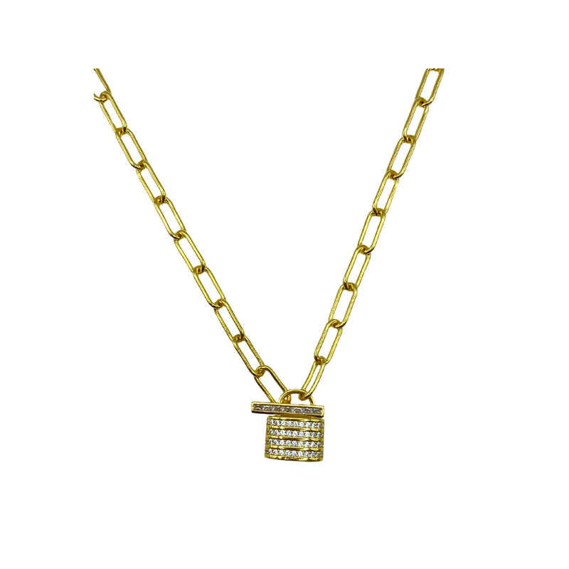 Pave Lock Necklace - wholesale
