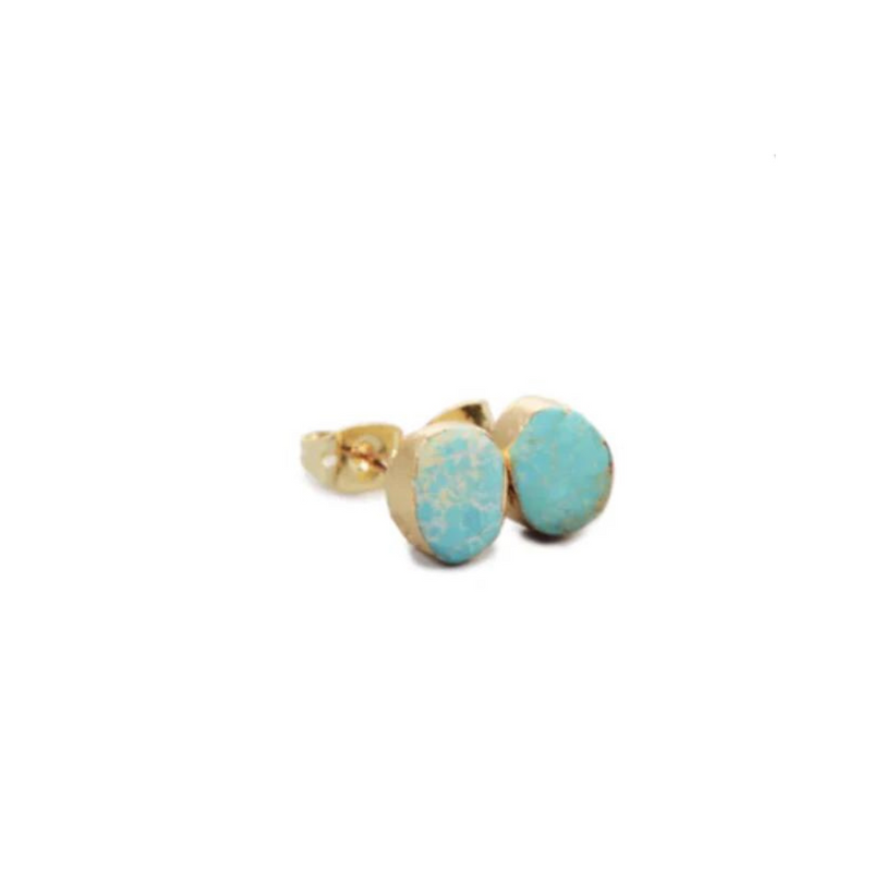 Freeform Turquoise Studs