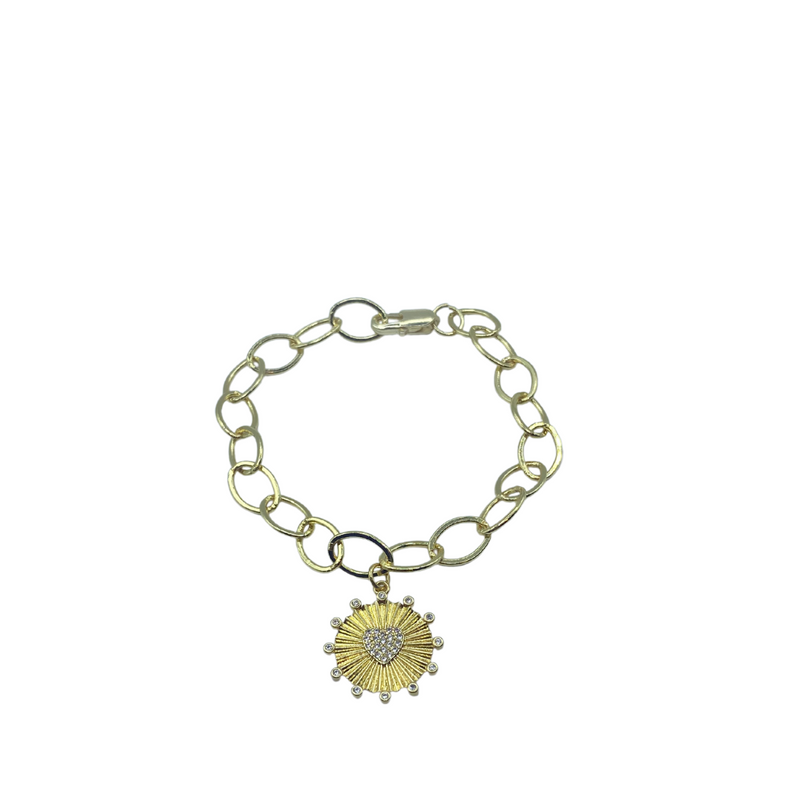 Bursting Heart Charm Bracelet - wholesale