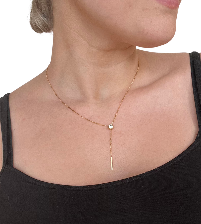Single Stud Y Chain Necklace