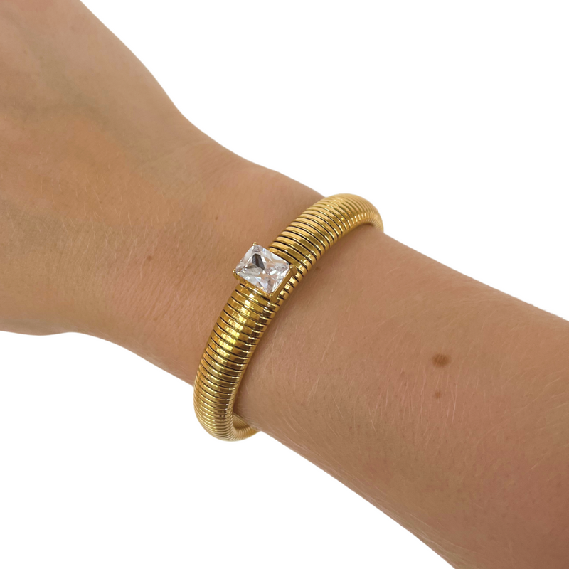 Jeweled Cobra Bracelet - Clear