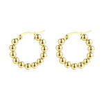 Gold Ball Huggie Hoops