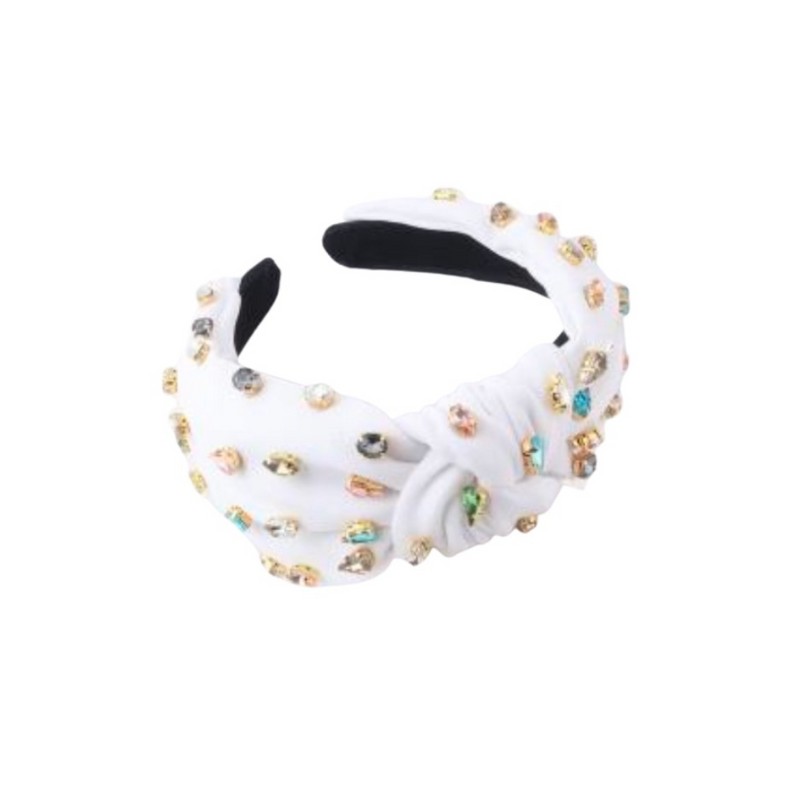 Bejeweled Headband - White