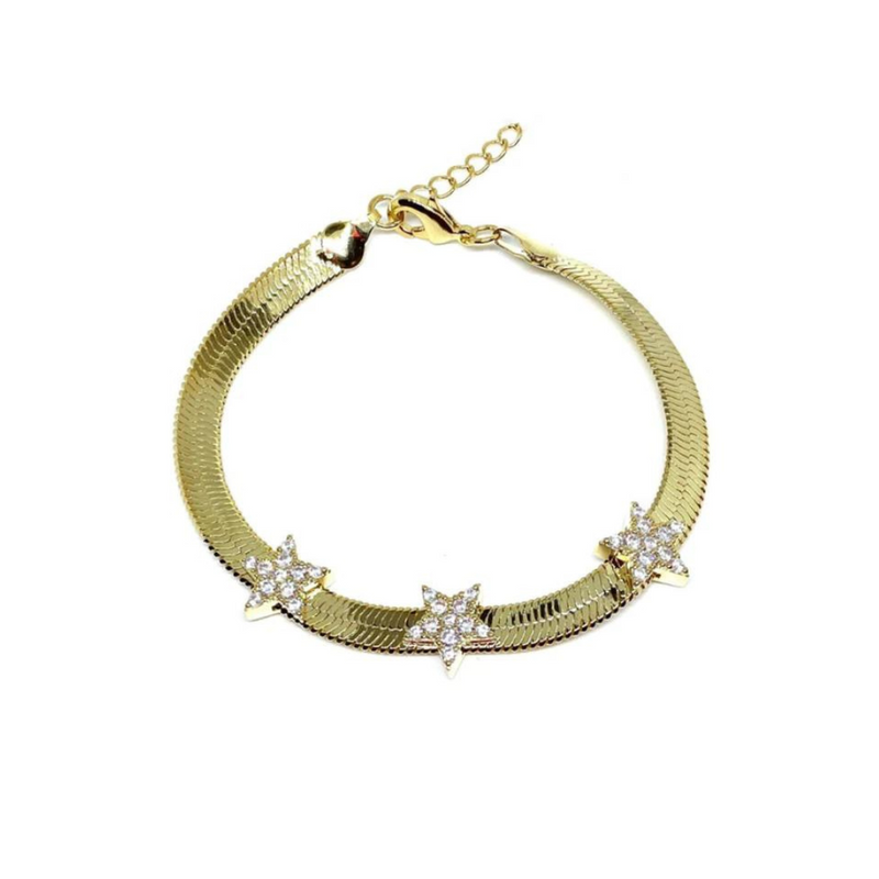Herringbone Star Charm Bracelet