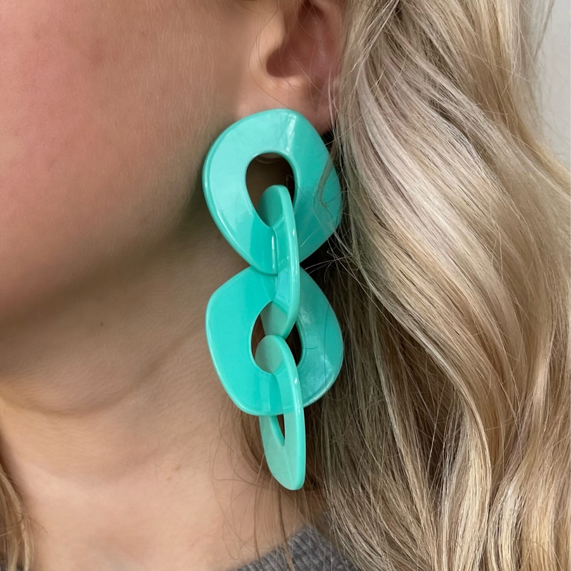 Link Drop Earring - Turquoise