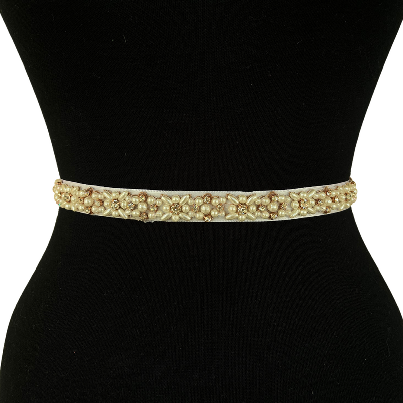 Radiant Bridal Belt - White Ribbon