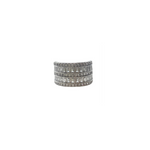Stacked Crystal Band - silver