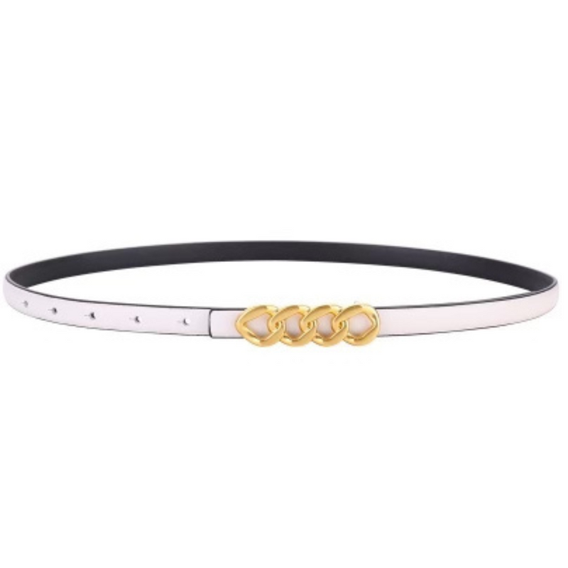 Quad Chain Belt - White