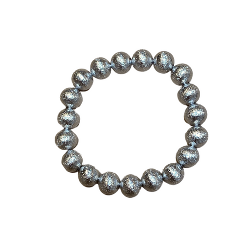 Brushed Metal Bead Bracelet (more sizes) - Silver