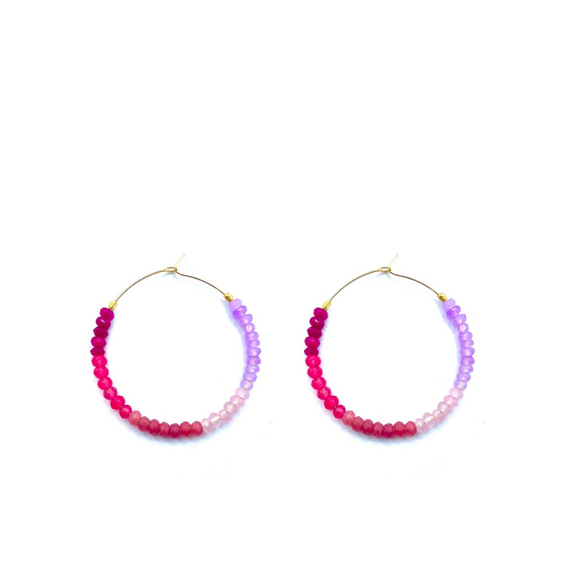 Sugar Gem Hoops-raspberry mix