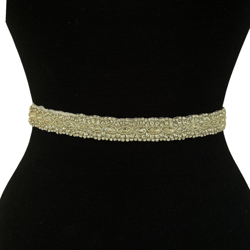 Elegant Bridal Belt - White Ribbon