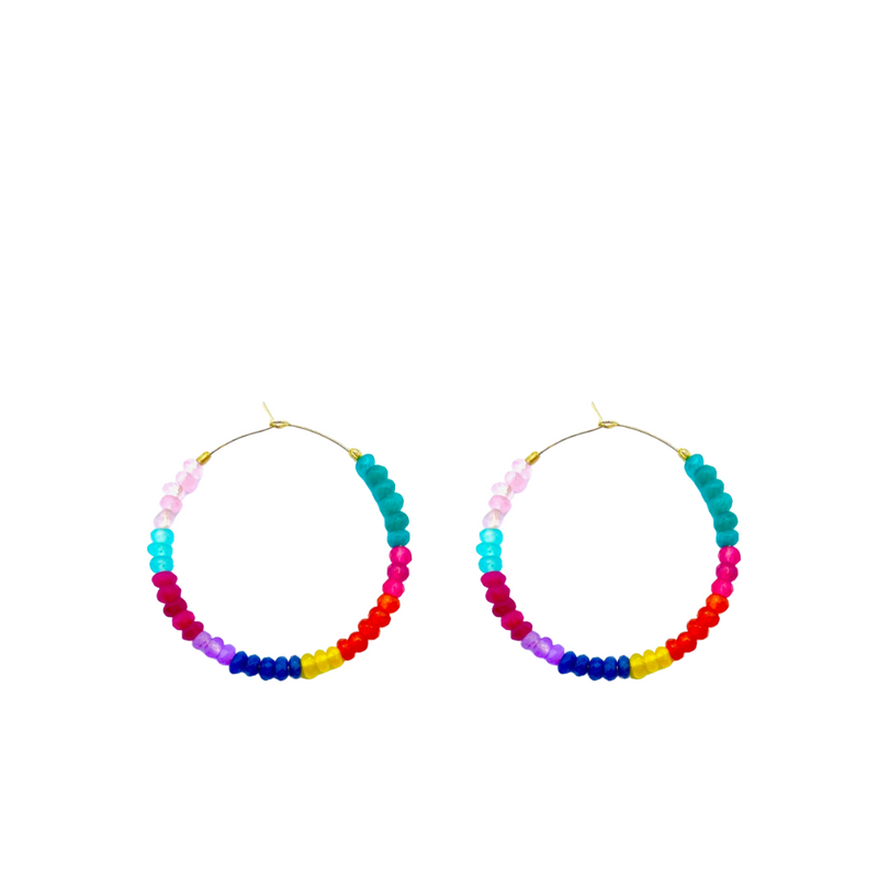 Sugar Gem Hoops - rainbow