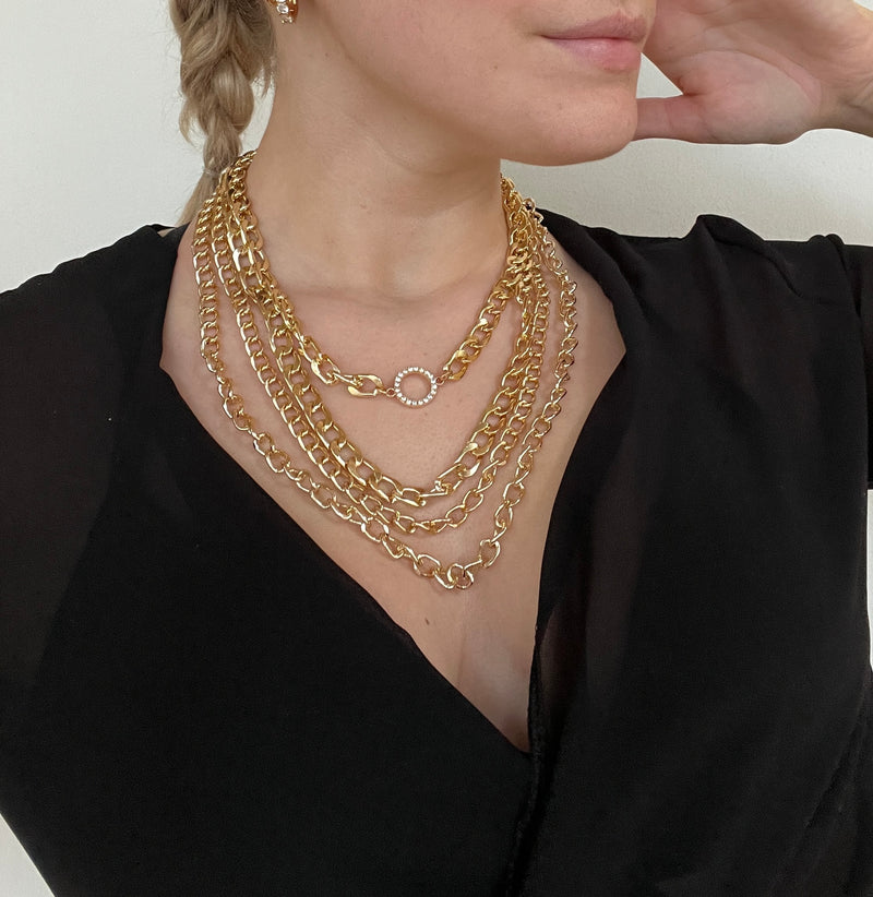 Quad Layered Chain Necklace